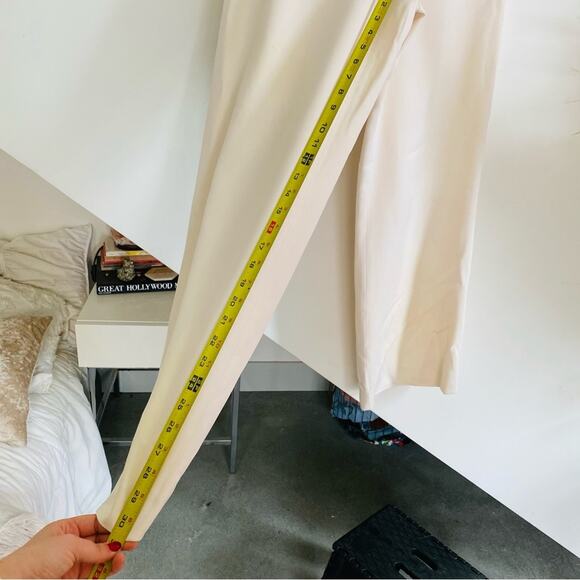 VINTAGE RALPH LAUREN Cream White High Rise Button Wide Leg Flare Trouser Pants 8 - Picture 8 of 8